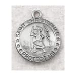 Pewter St. Christopher Medal with 18 inch chain