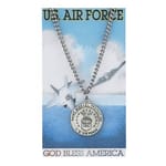 Pewter St. Michael Air Force Medal with Prayer Card