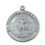 Pewter St. Michael Medal with 24 inch chain