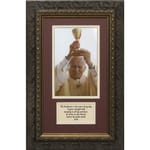 Pope John Paul II (Matted with Quote in Dark Ornate Frame) 8x14