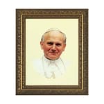 Pope John Paul II Smiling w/ Gold Frame (8x10)
