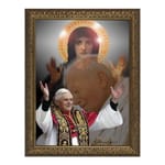 Popes and Mary Collage w/ Gold Frame 