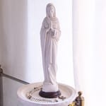 Praying Madonna Antique White Statue, with base