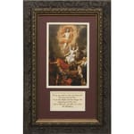 Resurrection of Christ (Matted with Prayer in Dark Ornate Frame) 8x14