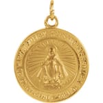 Round Miraculous Medal -14K Gold (no chain)