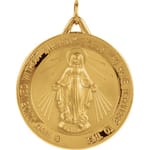 Round Miraculous Medal - 14K Gold (no chain)