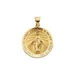 Round Miraculous Medal -18K Gold (no chain)