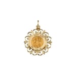 Round St. Anne Pendant Medal - 14K Gold