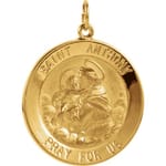 Round St. Anthony Medal -14K Gold