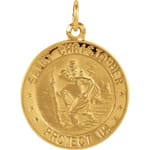 Round St. Christopher Medal -14K Gold