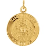 Round St. Florian Medal -14K Gold