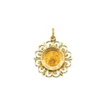 Round St. Francis of Assisi Pendant Medal-14K Gold