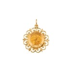 Round St. Gerard Pendant Medal - 14K Gold