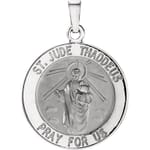 Round St. Jude Thaddeus Medal Pendant -14KT-18.25MM