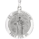 Round St. Jude Thaddeus Medal Pendant -14KT-22MM