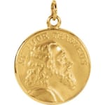 Round St. Jude Thaddeus Pendant Medal-14K Gold