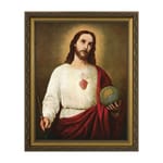 Sacred Heart Holding the Globe w/ Gold Frame (11x14)
