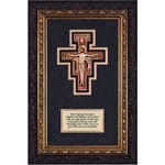 San Damiano Crucifix (Matted with Prayer in Dark Ornate Frame) 8x14