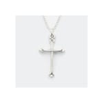 Simple Angled Cross Sterling Silver Pendant