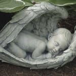 Sleeping Baby in Wings Garden Figure