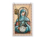 St. Brigid Patron Saint Prayer Card w/Medal