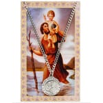St. Christopher Patron Saint Prayer Card w/ Medal 