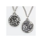 St. Francis of Assisi Pewter Medal, 24 inch Chain