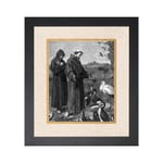 St. Francis Preaching to the Birds (Matted w/ Black Frame)