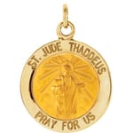 St. Jude Thaddeus Medal -14K Gold-15MM