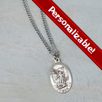 St. Michael Medal - Sterling Silver - 24 inch chain
