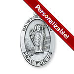 St. Patrick Oval Patron Saint Medal - Sterling Silver