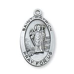St. Patrick Oval Patron Saint Medal - Sterling Silver