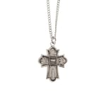 Sterling Silver 4-Way Cross w/Chalice Center on 18 inch Chain 