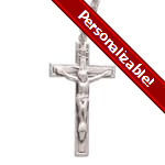 PERSONALIZE: Sterling Silver Crucifix on 24 inch chain