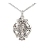 Sterling Silver Filigree Miraculous Medal on 18 inch chain 