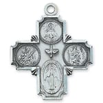 Sterling Silver Four-Way Medal on 24 inch chain