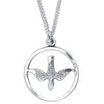 Sterling Silver Holy Spirit Medal on 18 inch chain
