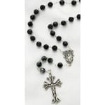 Sterling Silver Jet Black Swarovski Rosary, 8mm