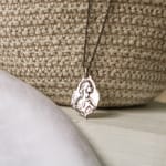 Sterling Silver Madonna Cameo Pendant,  18 inch Chain