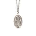 Sterling Silver Miraculous Medal on 18 inch chain