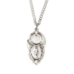 Sterling Silver Miraculous Scapular Medal - 18 Inch Chain