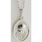 Sterling Silver Mother Teresa of Calcutta Medal  w/ Chain