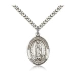 Sterling Silver Our Lady of Guadalupe Pendant w/ 22 inch chain