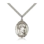 Sterling Silver St. Aedan of Ferns Pendant w/ chain