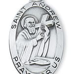 Sterling Silver St. Andrew Medal on 24 inch chain <!andmed>