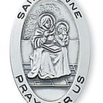 Sterling Silver St. Anne Medal with 18 inch chain 