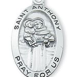 Sterling Silver St. Anthony Medal on 18 inch chain