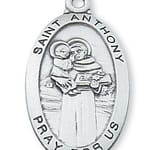 Sterling Silver St. Anthony Medal with 24 inch chain 