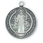 Sterling Silver St. Benedict Medal with 18 inch chain 