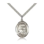Sterling Silver St. Benjamin Pendant w/ chain